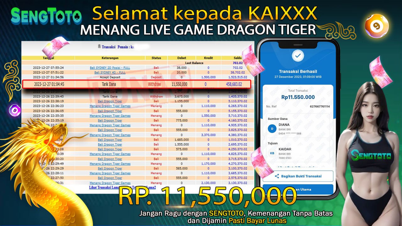 BUKTI PEMBAYARAN LIVE GAME DRAGON TIGER