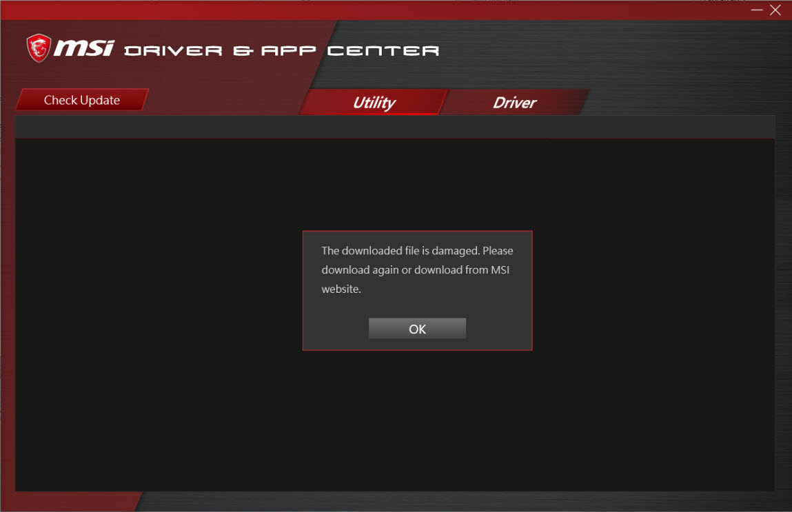 Msi center сбой код 80