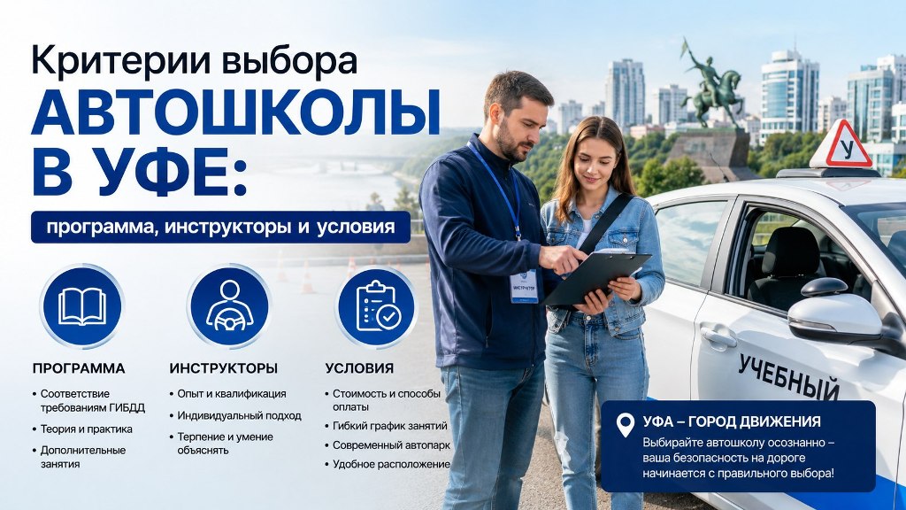 Критерии выбора автошколы в Уфе: программа, инструкторы и условия