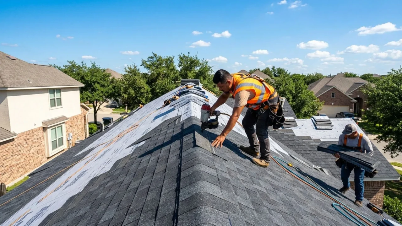 Asphalt shingle roof installation process San Antonio Texas