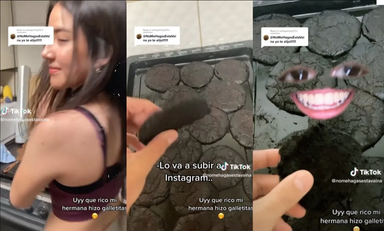 Joven intenta hornear galletas, las deja carbonizadas y es viral