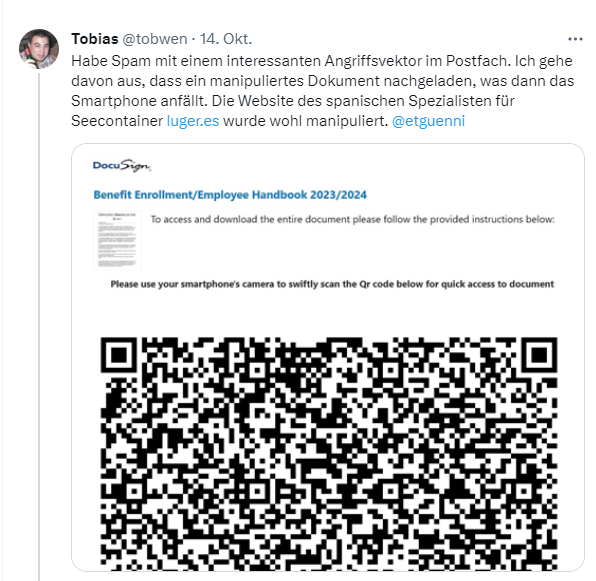 SPAM-Mail mit QR-Code