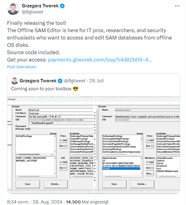 Offline SAM Editor