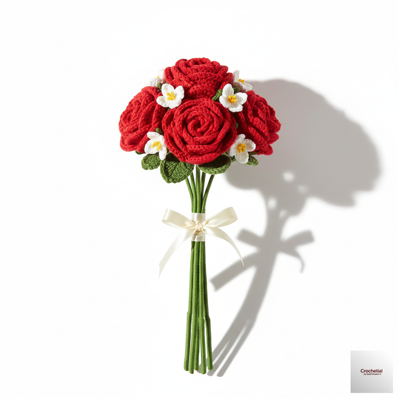Crochet rose bouquet