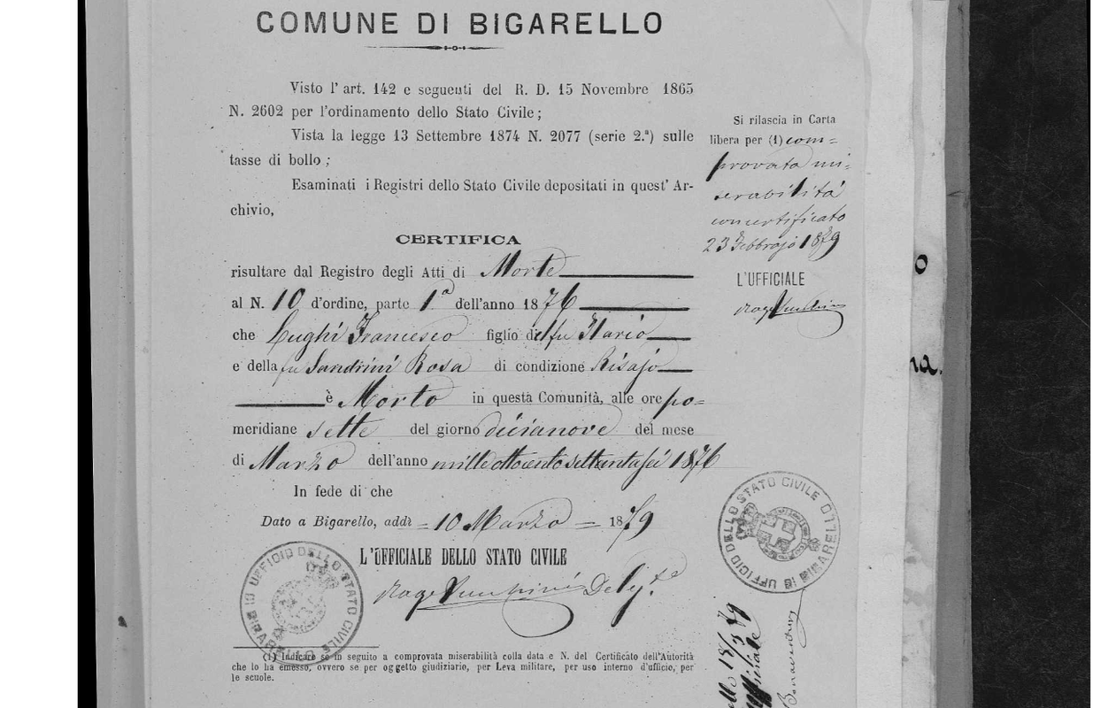 Francesco Lughi - Óbito
