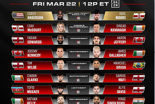 Обявиха пълната бойна карта за Bellator 302