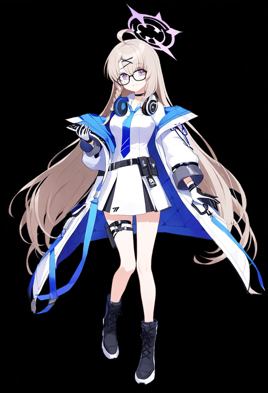 1 girl, kotama (blue archive), light brown hair, purple eyes, single braid, ahog s-3447280312