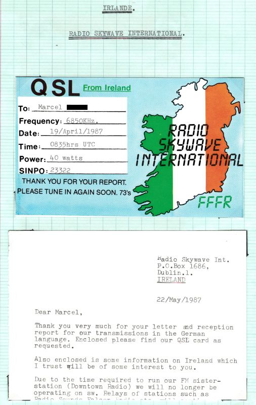 QSLs d'IRLANDE QSL-R-SKYWAVE-INTER