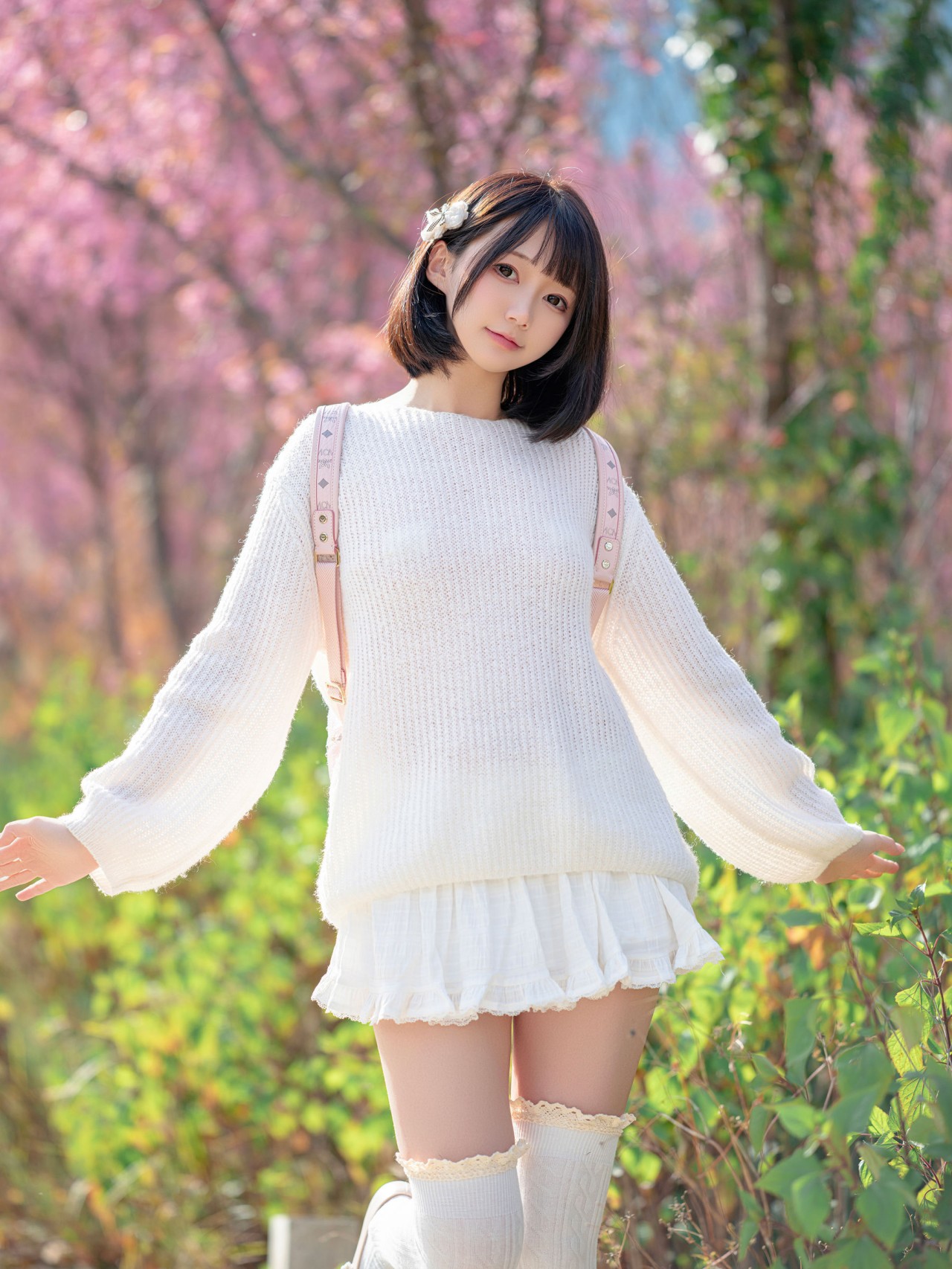 nagisa 魔物喵《樱花树下》写真，清新优雅的气质美女插图8