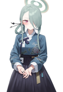 depth of field, 1girl, mina (blue archive), alternate costume, {{{{hanbok}}}}, b s-1291384522