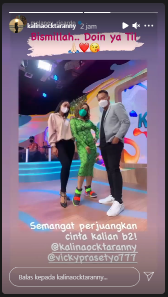 Kalina Ocktaranny mendapat dukungan dari Melaney Ricardo