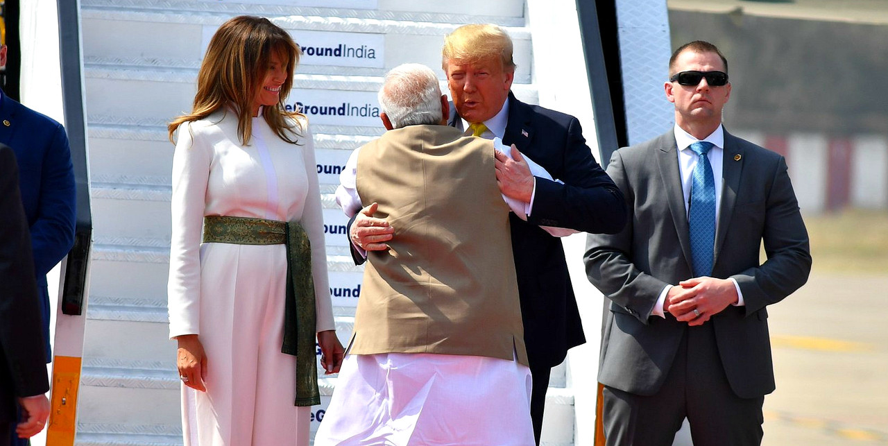 Narendra Modi welcomes President Donald Trump and first lady