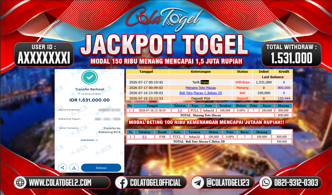 JACKPOT TOTO MACAU!! 