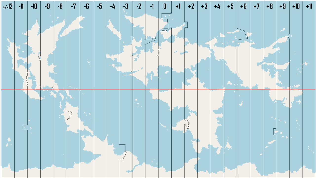 Carte du globe des fuseaux horaires