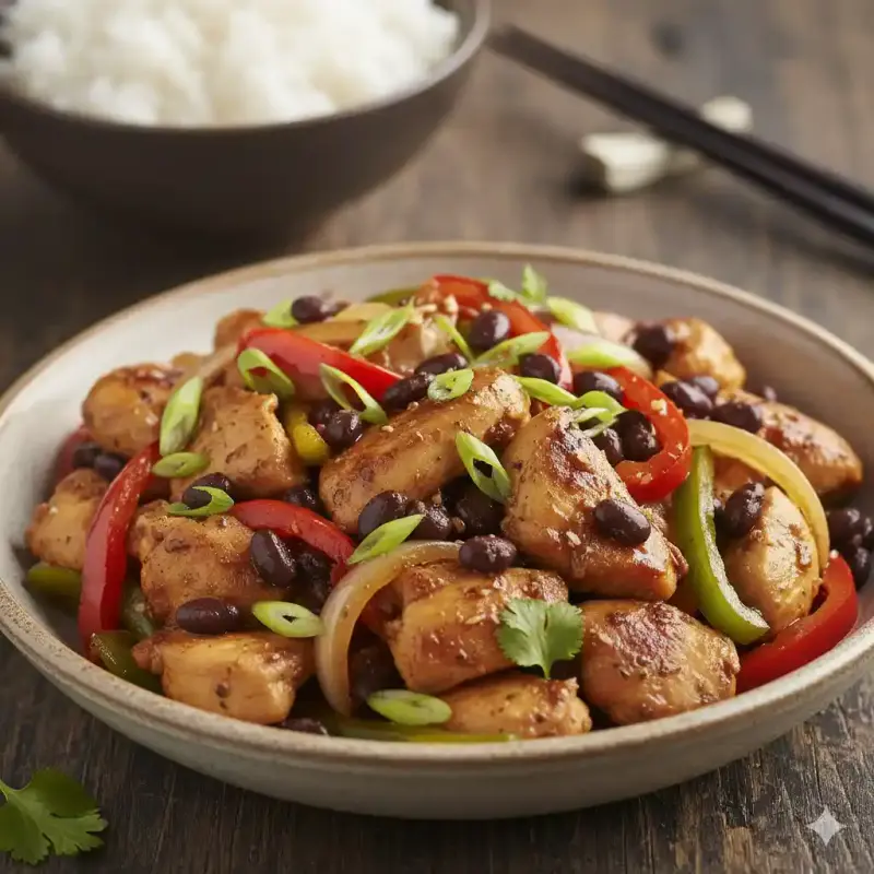 Chicken with black beans