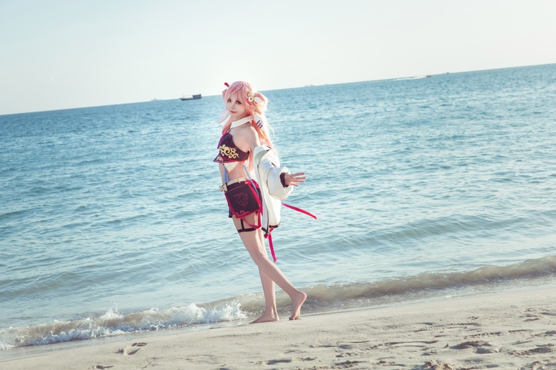 艾西Aiwest 原神烟绯花鸟与情Cosplay写真图集 烟绯角色高清图集 29P (176.4M)插图7