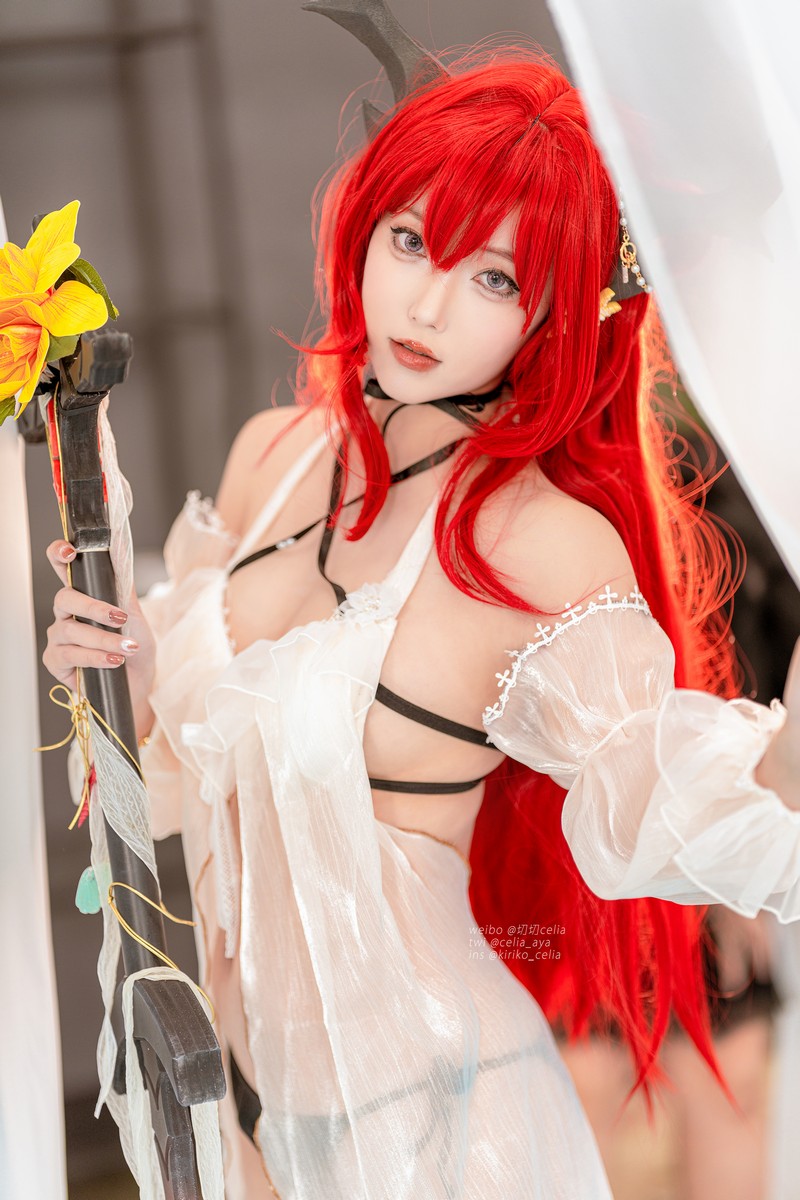 切切Celia 明日方舟 史尔特尔泳装 Surtr Cosplay 写真 27P插图9