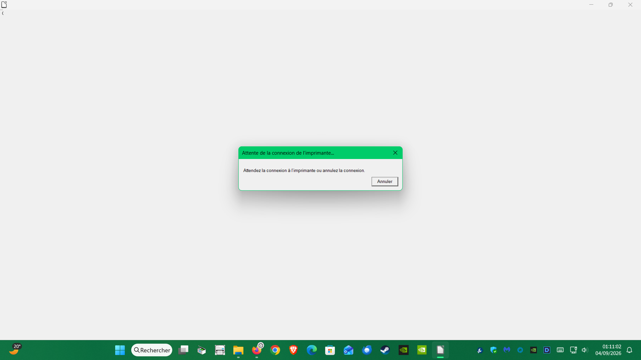 libreoffice attente connexion a l imprimante