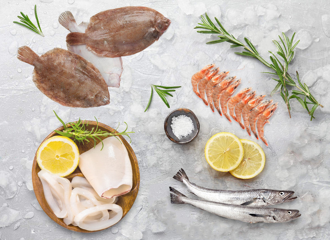 1 kg sole + crevettes + calamars
