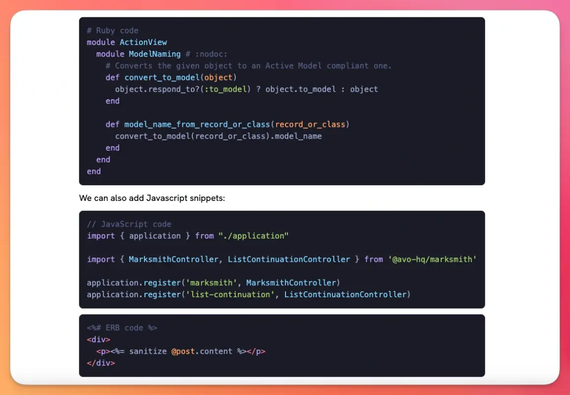 Syntax highlighting with Markdown and Highlight.js in Rails