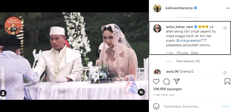Annisa Bahar beri pesan ke Vicky Prasetyo.
