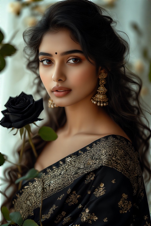 A-young-woman-with-flowing-dar