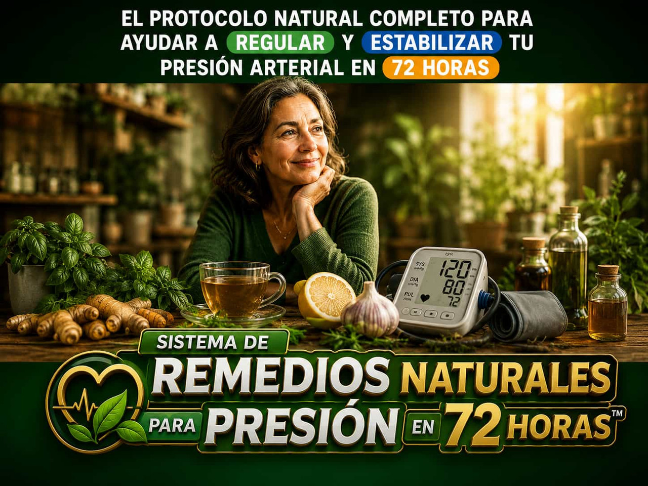 Mockup del Sistema de Remedios Naturales para Presión en 72 Horas