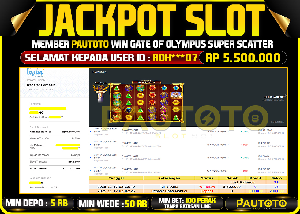 BUKTI JACKPOT LUNAS PAUTOTO
