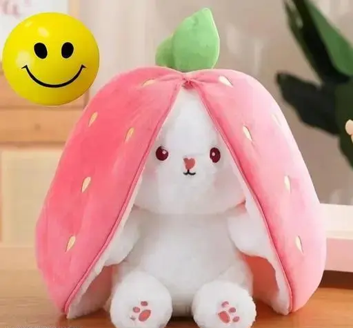 Hot Selling Reversable Cute Plush Big Ears Bunny Premium Quality - 35 cm (Multicolor) (T114)