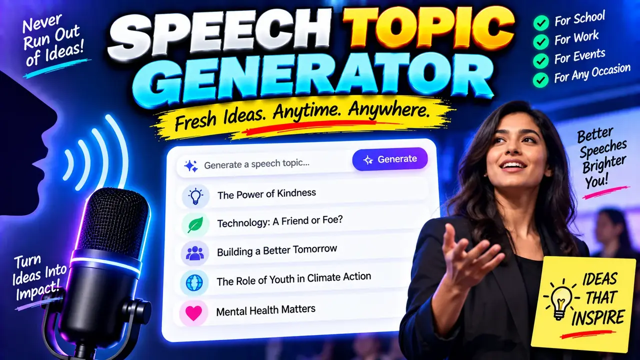 Free Speech Topic Generator | Unlimited Ideas