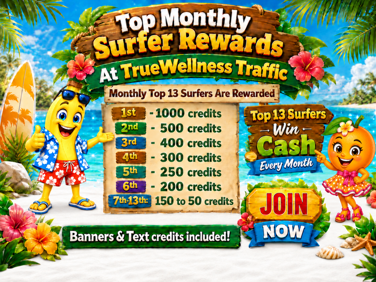 TrueWellness Traffic Top Monthly Surfer Rewards