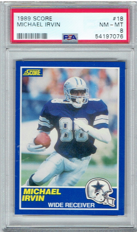 1989 Score Michael Irvin PSA 8