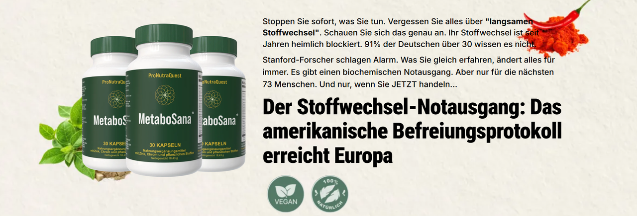 MetaboSana Nährwertetikett