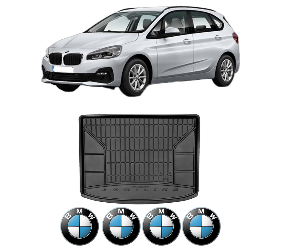 Tavita Portbagaj BMW Seria 2 Active Tourer (F45) din 2013-2021, Protectie Portbagaj Auto, 4x Stickere auto cu BMW
