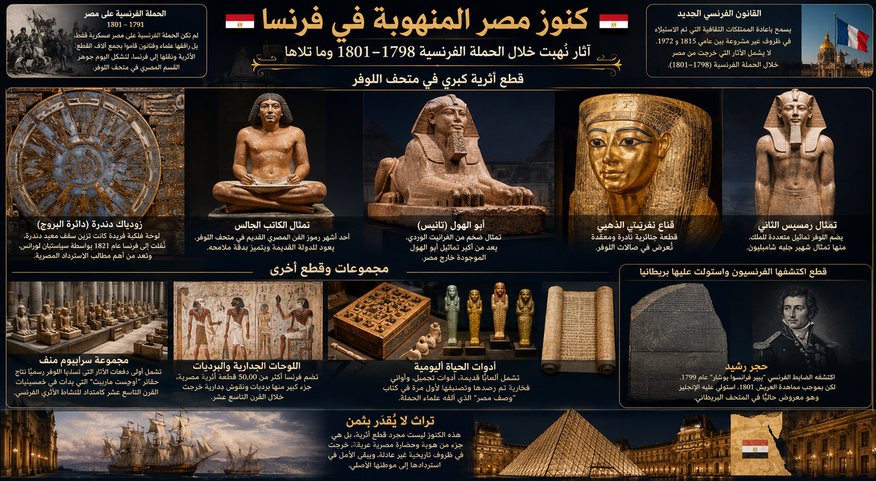 بين باريس والقاهرة.. هل يعيد قانون ماكرون الجديد فتح ملف الآثار المصرية المنهوبة؟