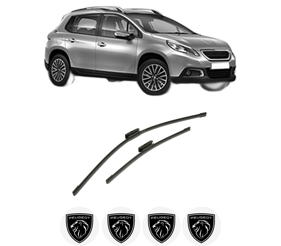 Set stergatoare auto PEUGEOT 2008 I (CU_) din 2013-2019, pentru parbriz auto, 2 bucati, Bosch Aerotwin Multi, din cauciuc siliconat rezistent, 4 Stickere Auto PEUGEOT