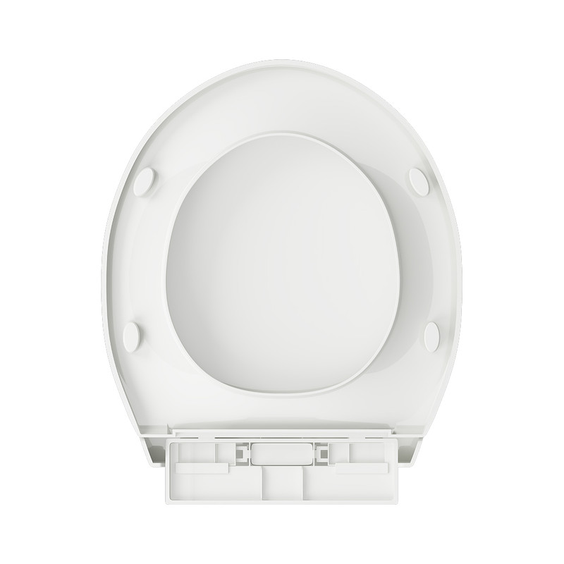 ECOSPA Oval White WC Toilet Seat Bottom Fixing Soft Slow Close Hinges