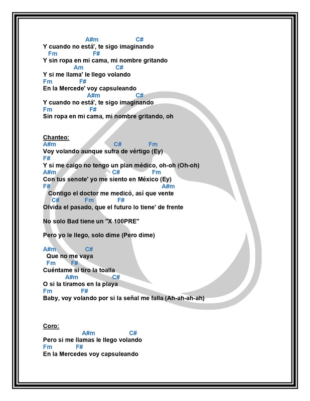 Volando Remix Mora Sech Bad Bunny Letra y Acordes by MUSICTUTORIALS_page-0002