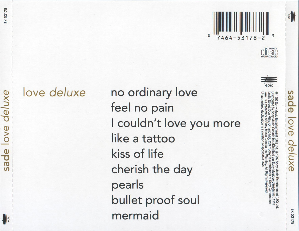Sade Love Deluxe BACK [1992]