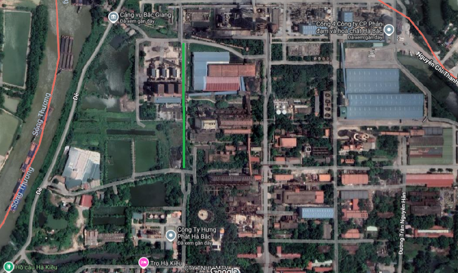  Sơ đồ tuyến đường sẽ mở theo quy hoạch ở phường Bắc Giang. (Ảnh chụp từ Google Map).