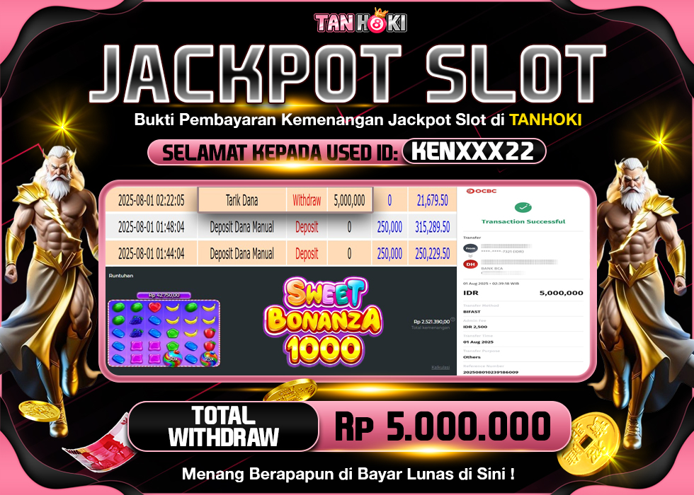 TANHOKI JACKPOT SLOT SWEET BONANZA 1000 Rp.5.000.000,- LUNAS