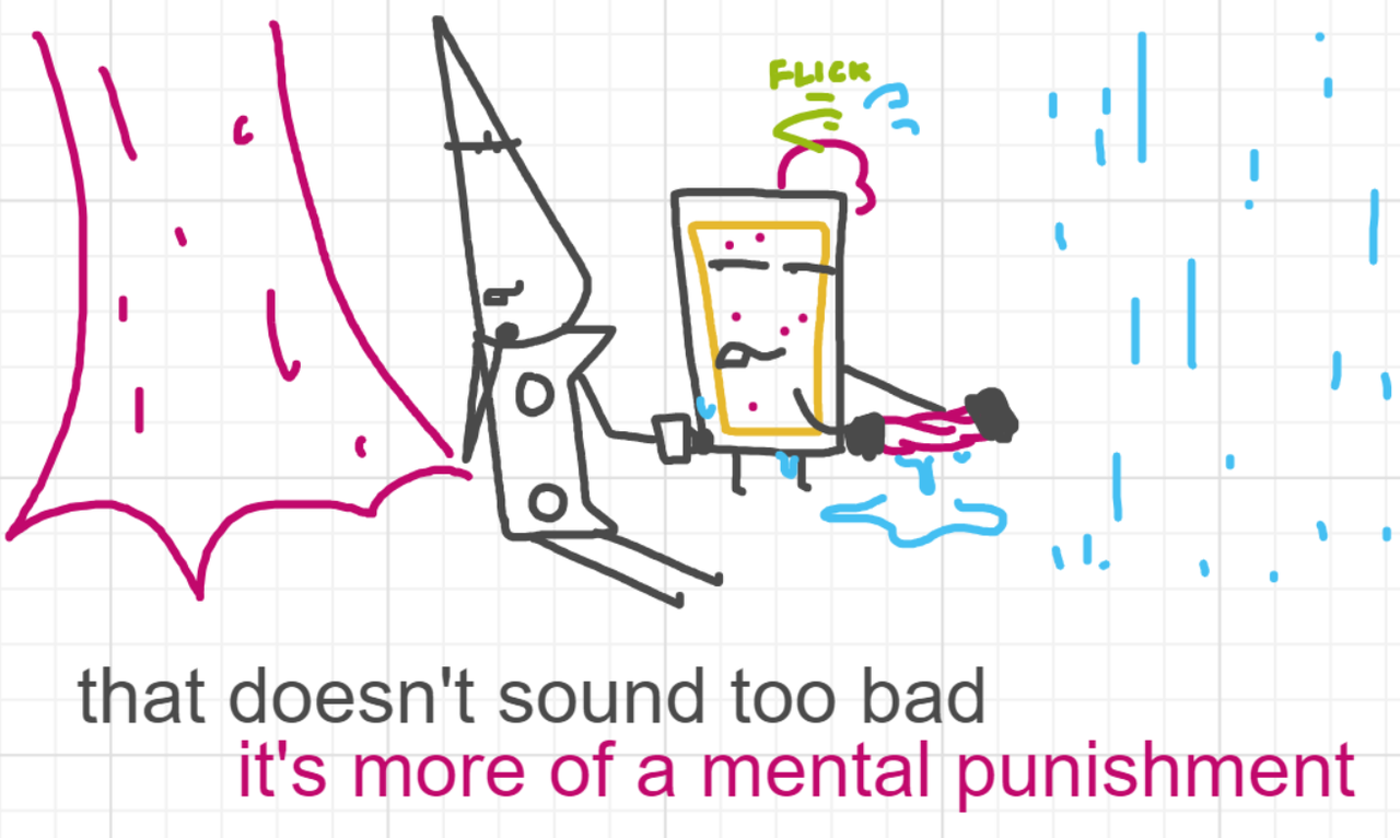A panel from A Murder On The, episode six of the Board Boards object show by Furretwalk/WalkingFurret.