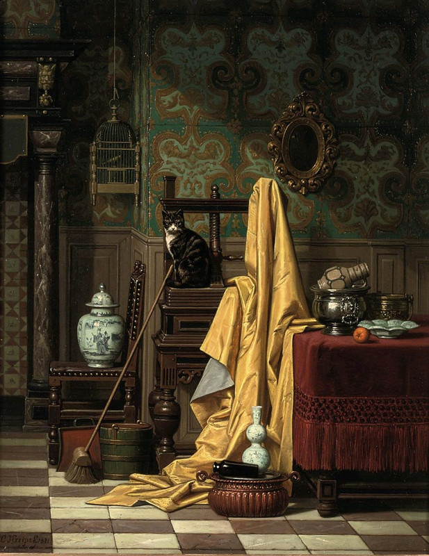 Charles-Joseph-Grips-A-Domestic-Interior-1881