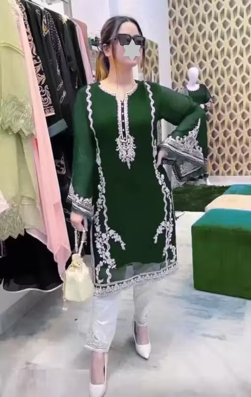 Snizvi | Pakistani Suit | Women Kurta Pair | Kurta Pair | Kurta With Palazoo | Kurta Pair For Women | Kurti | Kurta Sets | New Designer Kurta With Palazoo | Georgette Kurta Pair | Pakistani Kurta Pair Color 3 (KS120)