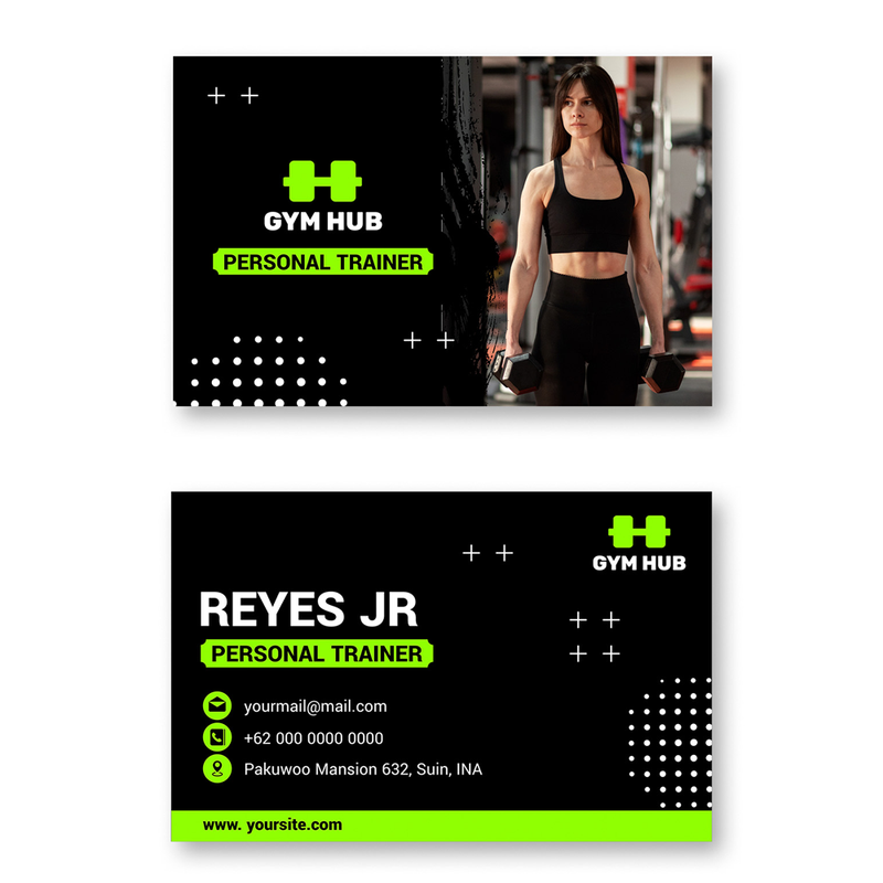 Modern Gym Business Card Design | Fitness Trainer & Gym Visiting Card Template
