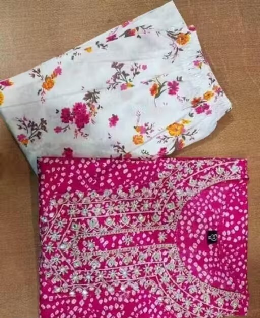 Bandhani Print Kurta Set with 3-4 th sleeve Color 1 (KS101)
