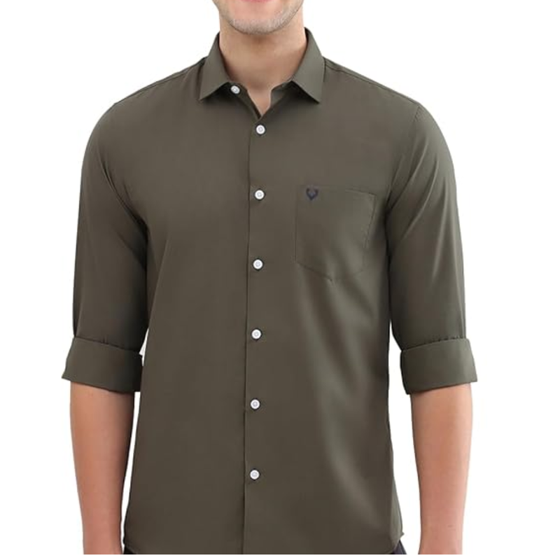 Allen Solly Solid Slim Fit Full Sleeve Casual Shirt for Men