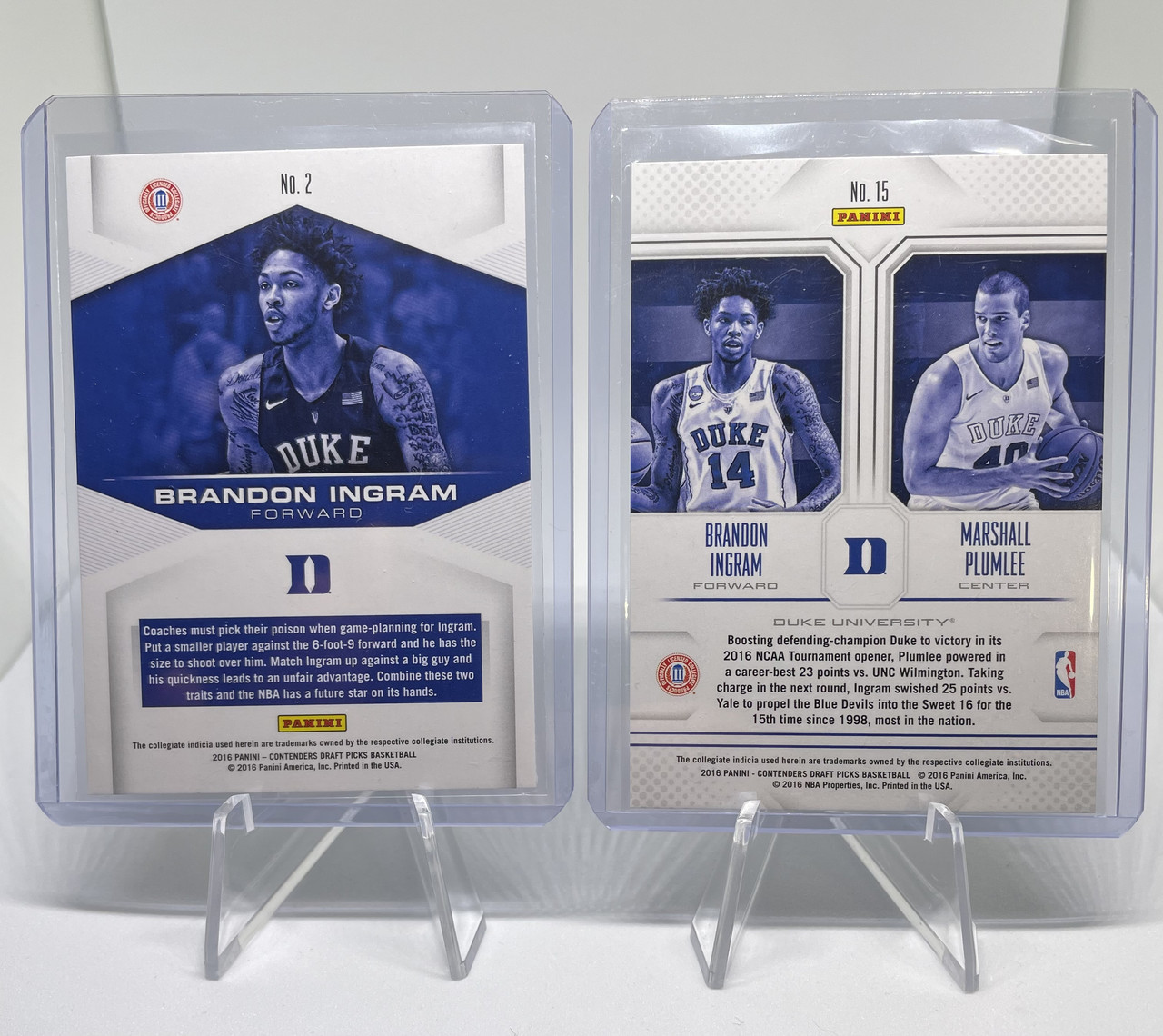 2016 17 Panini Contenders Brandon Ingram Gameday Connections Rookie Insert Set (2)
