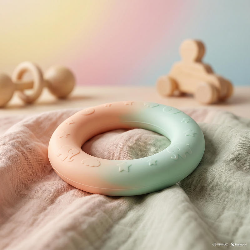 Teething Ring Macro Pastel 8K