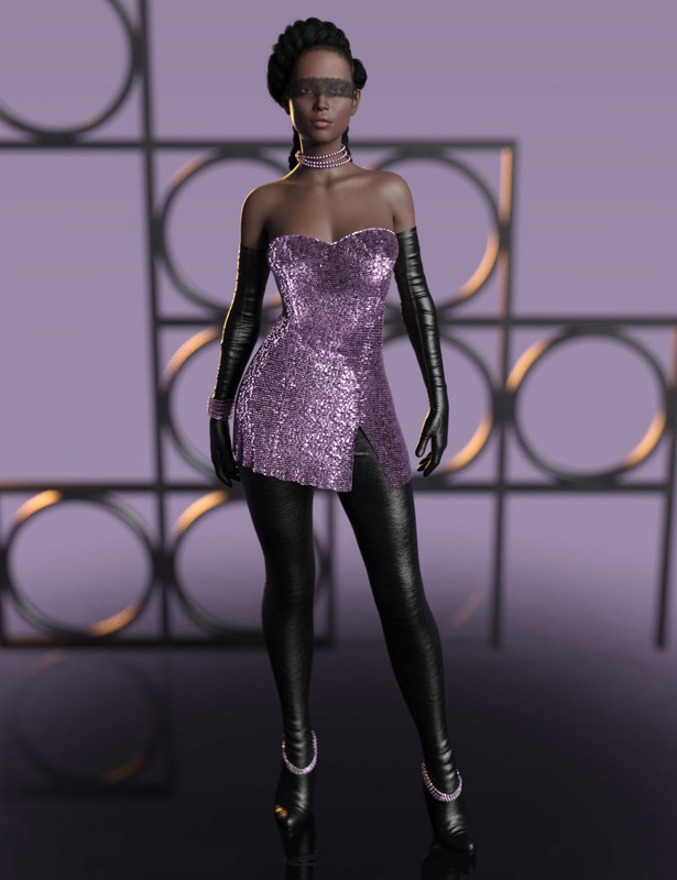 dForce CB Raven Clothing Set for Genesis 8 and 8.1 Females